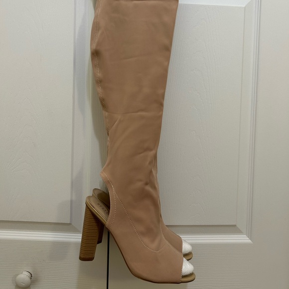 Torrid Elegant Nude Knee-High Women's Boots Peak Toe Size 11 women. NWT in Box. - Picture 2 of 12